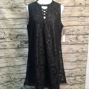 Liberty Love Black Lace Overlay Dress Sz 2X NWT